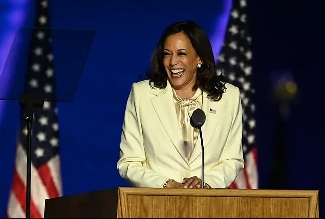 Kamala Harris' Viral 'Coconut Tree' Quote-Turned-Meme - Getty Images